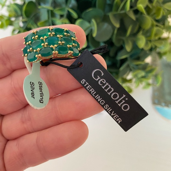 Brand New Gemolio Gold over Sterling Silver Genuine Chalcedony Size 7 ring - Picture 2 of 8